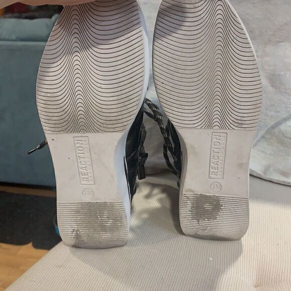 Kenneth Cole Reaction Sneakers HUMALONGS Patent Leather High Top Side Zip, EUC 7 - Picture 6 of 11